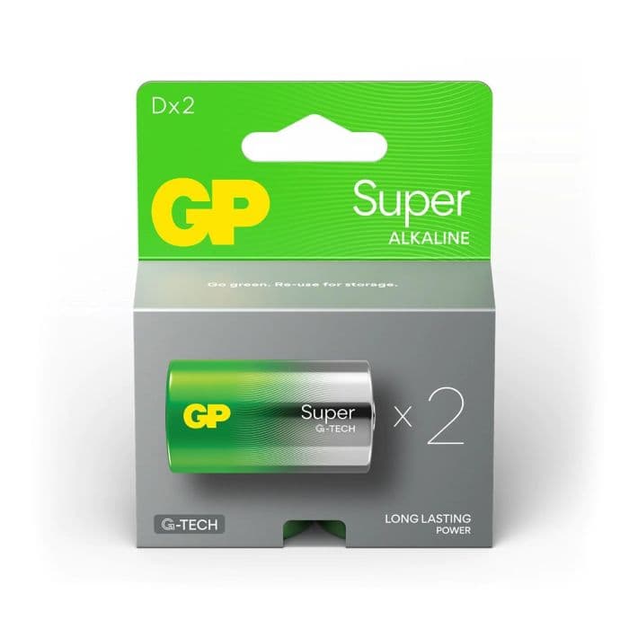 GP - Super Alkaline D Mono Batterijen (2-pack)