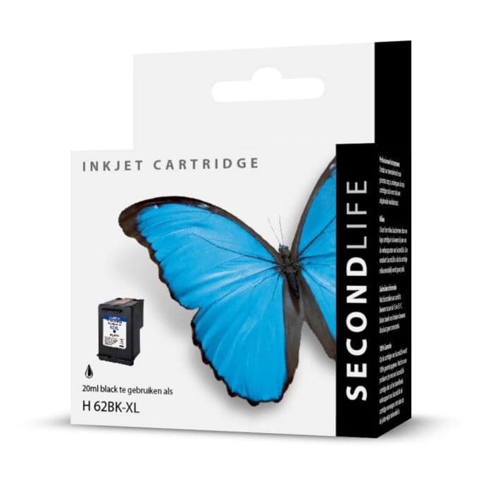 SecondLife - HP 62 XL Zwart - afbeelding 1