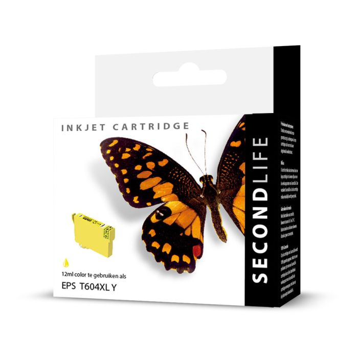 SecondLife - Epson 604 XL Geel <strong>Meer printen voor minder geld</strong> Met onze SecondLife cartridges bespaar je direct op jouw printkosten. Onze eigen patronen bevatten meer inkt ten opzichte van het origineel. Door de grotere inhoud, bespaar je enorm op je printkosten. <a href="https://reboot-it.be/diensten/inkt">Ontdek alle voordelen van SecondLife inkt. </a>