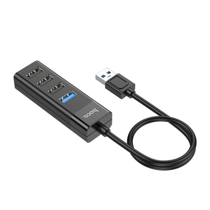 Hoco - 4-poorts USB 3.0 Hub <p class="" data-start="268" data-end="427">Verhoog je connectiviteit met deze 4-poorts HUB. Biedt USB 2.0 en 3.0 poorten voor snelle gegevensoverdracht en brede compatibiliteit.</p> - afbeelding 2