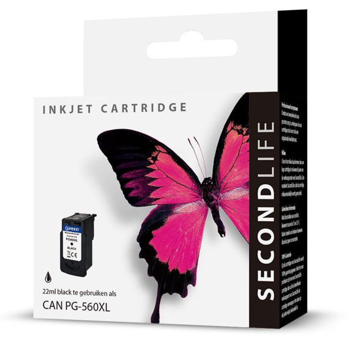 SecondLife - CANON 560 XL Zwart <strong>Meer printen voor minder geld</strong> Met onze SecondLife cartridges bespaar je direct op jouw printkosten. Onze eigen patronen bevatten meer inkt ten opzichte van het origineel. Door de grotere inhoud, bespaar je enorm op je printkosten. <a href="https://reboot-it.be/diensten/inkt">Ontdek alle voordelen van SecondLife inkt. </a> 