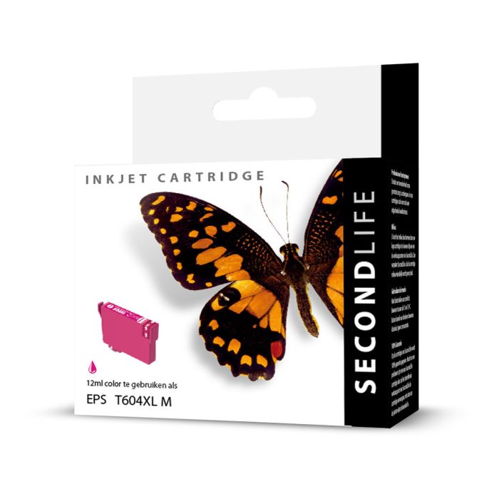 SecondLife - Epson 604 XL Magenta <strong>Meer printen voor minder geld</strong> Met onze SecondLife cartridges bespaar je direct op jouw printkosten. Onze eigen patronen bevatten meer inkt ten opzichte van het origineel. Door de grotere inhoud, bespaar je enorm op je printkosten. <a href="https://reboot-it.be/diensten/inkt">Ontdek alle voordelen van SecondLife inkt. </a>
