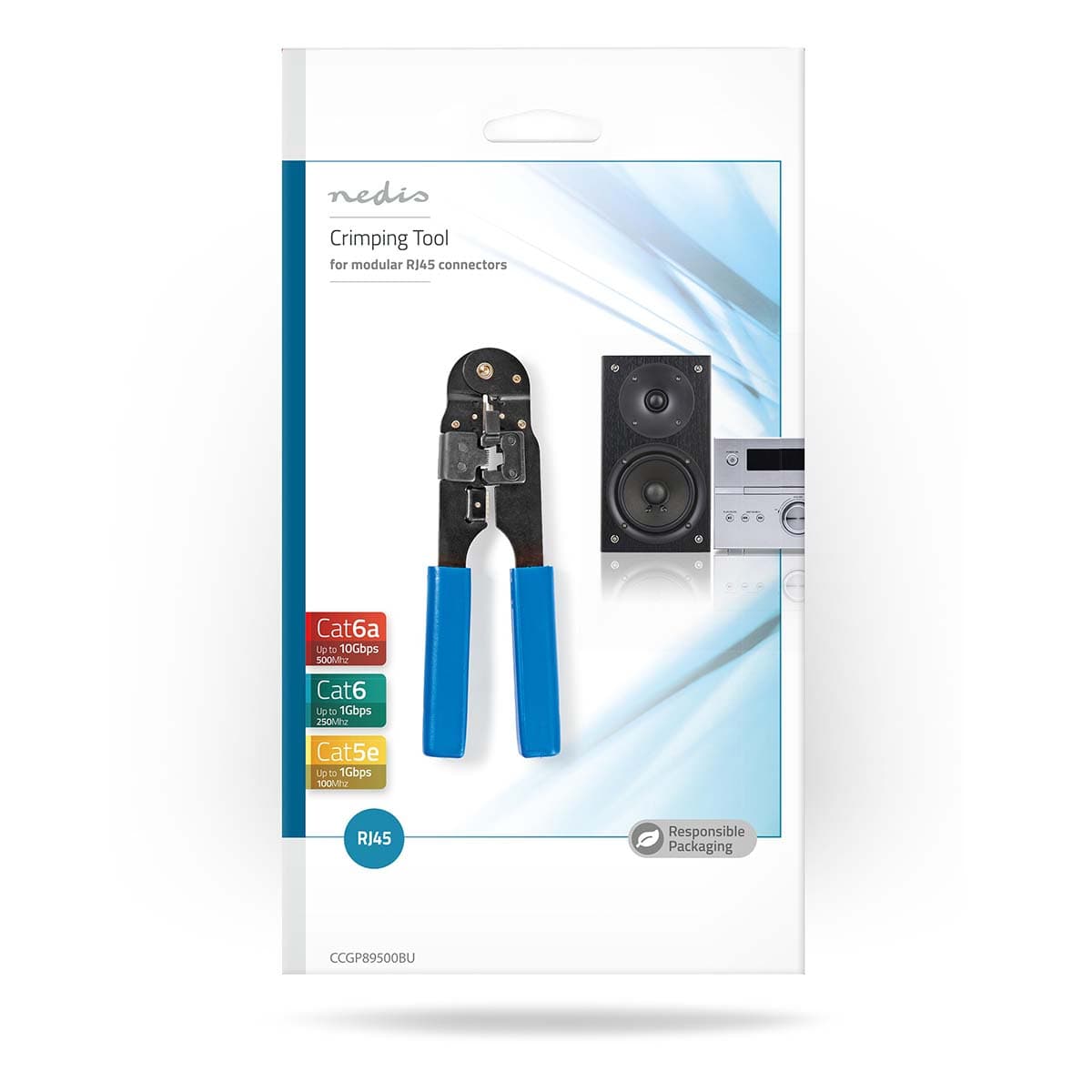Nedis - UTP / RJ45 Krimptang Krimptang voor RJ45 (8P8C) connectors, geschikt voor CAT5 t.e.m. CAT6. Strip-, snij- en krimpfunctie in één tool. - afbeelding 1