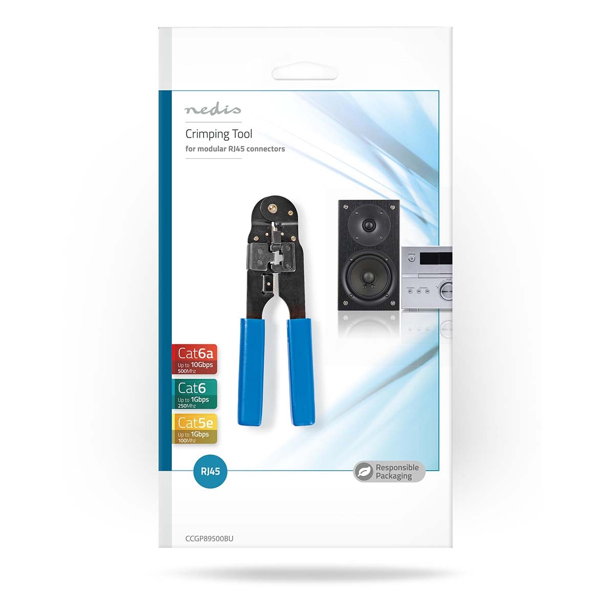 Nedis - UTP / RJ45 Krimptang Krimptang voor RJ45 (8P8C) connectors, geschikt voor CAT5 t.e.m. CAT6. Strip-, snij- en krimpfunctie in één tool.