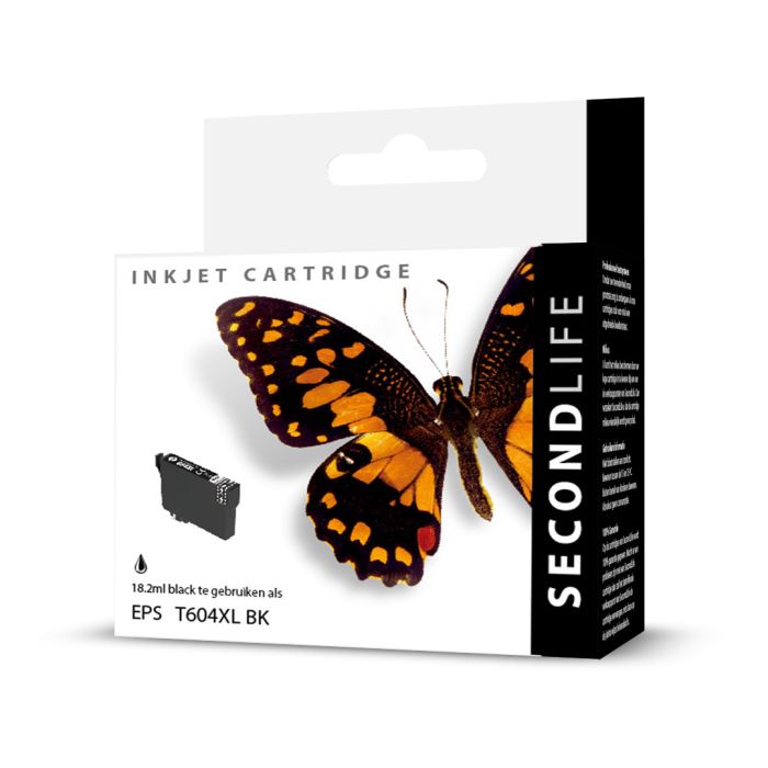 SecondLife - Epson 604 XL Zwart <strong>Meer printen voor minder geld</strong> Met onze SecondLife cartridges bespaar je direct op jouw printkosten. Onze eigen patronen bevatten meer inkt ten opzichte van het origineel. Door de grotere inhoud, bespaar je enorm op je printkosten. <a href="https://reboot-it.be/diensten/inkt">Ontdek alle voordelen van SecondLife inkt. </a>