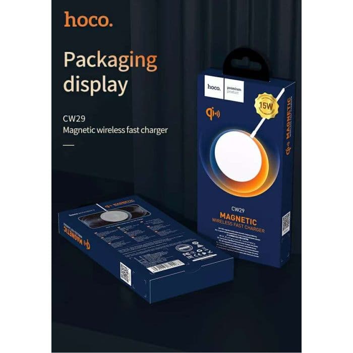 Hoco - Draadloze Lader (Qi) iPhone / Android <p class="" data-start="659" data-end="813">Magnetische draadloze oplader (15W) voor Qi-apparaten zoals iPhones, Android-toestellen en TWS-headsets. Inclusief 1m USB-C Kabel.</p> - afbeelding 1