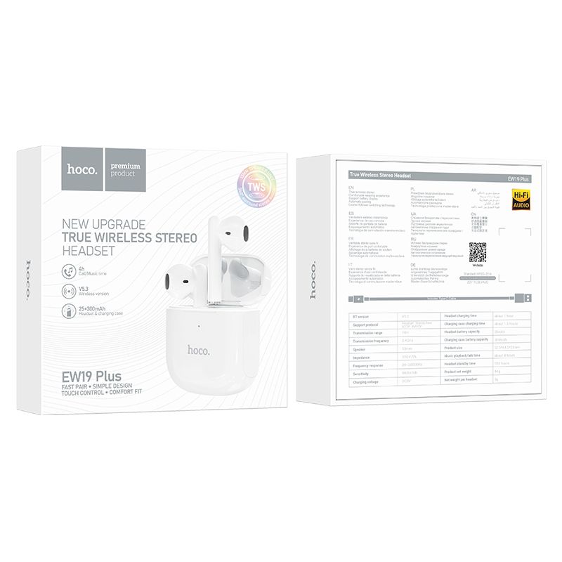 Hoco - TWS In-ear Bluetooth Oortjes <p class="" data-start="604" data-end="737">Stijlvolle draadloze hoofdtelefoon met touchbediening, 4 uur speeltijd en oplaaddoos voor langdurig gebruik.</p> <p class="" data-start="739" data-end="921"></p>