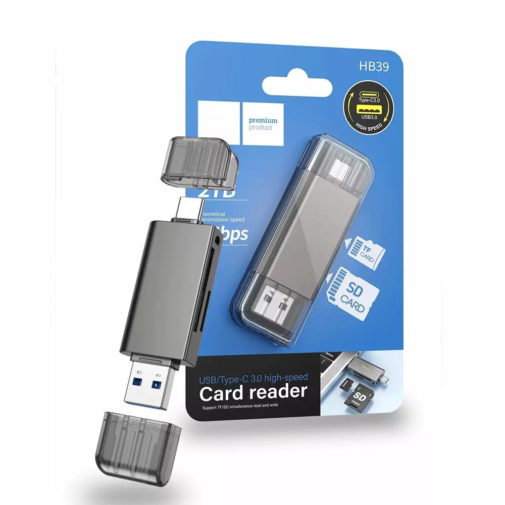 Hoco - USB & USB-C SD/TF Kaartlezer
