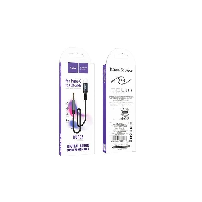 Hoco - USB-C naar Aux 1m <p class="" data-start="575" data-end="715">Universele audio kabel met 3,5 mm en Type-C aansluiting voor storingsvrije geluidskwaliteit en breed gebruiksgemak.</p>