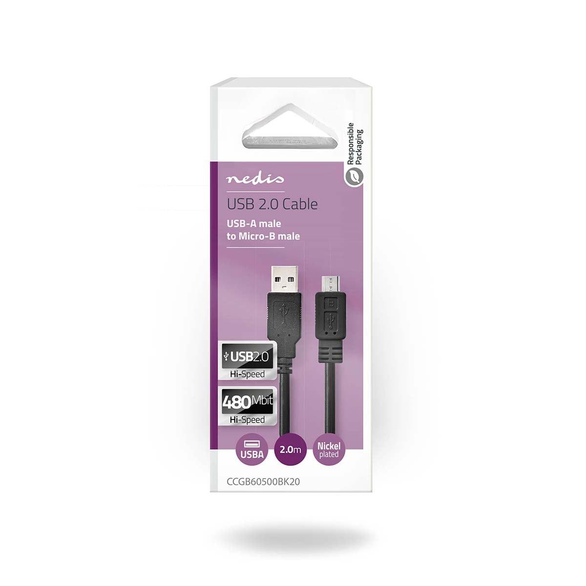 Nedis - USB / Micro-USB Kabel <p class="" data-start="609" data-end="710">USB 2.0 kabel met USB-A naar Micro-B aansluiting, ideaal voor opladen en dataoverdracht tot 480 Mbps.</p>