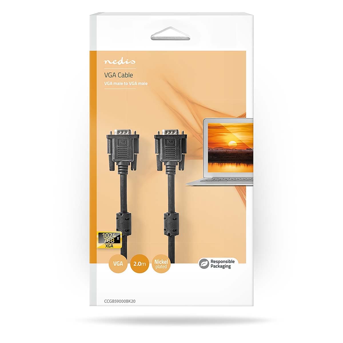 Nedis - VGA Kabel <p class="" data-start="500" data-end="615">2 meter VGA-kabel met mannelijke connectoren voor monitoren, beamers en KVM-schakelaars.</p> - afbeelding 1