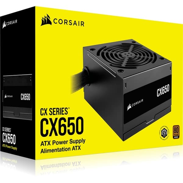 Corsair - CX Series 650 Watt Voeding <p class="" data-start="0" data-end="218">De Corsair CX650 is een 650W voeding met 80 PLUS Bronze-certificering, ontworpen voor stille en efficiënte prestaties. Compact ontwerp en zwarte afwerking maken hem geschikt voor moderne pc's.</p> - afbeelding 1
