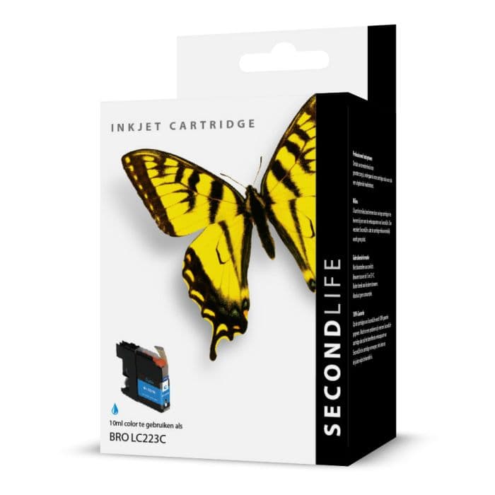 SecondLife - Brother LC 221 / 223 Cyaan <strong>Meer printen voor minder geld</strong> Met onze SecondLife cartridges bespaar je direct op jouw printkosten. Onze eigen patronen bevatten meer inkt ten opzichte van het origineel. Door de grotere inhoud, bespaar je enorm op je printkosten. <a href="https://reboot-it.be/diensten/inkt">Ontdek alle voordelen van SecondLife inkt. </a> - afbeelding 1