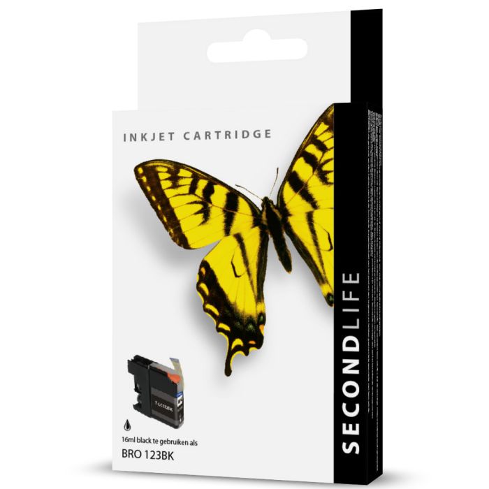 SecondLife - Brother LC 121 / 123 Zwart <strong>Meer printen voor minder geld</strong> Met onze SecondLife cartridges bespaar je direct op jouw printkosten. Onze eigen patronen bevatten meer inkt ten opzichte van het origineel. Door de grotere inhoud, bespaar je enorm op je printkosten. <a href="https://reboot-it.be/diensten/inkt">Ontdek alle voordelen van SecondLife inkt. </a>