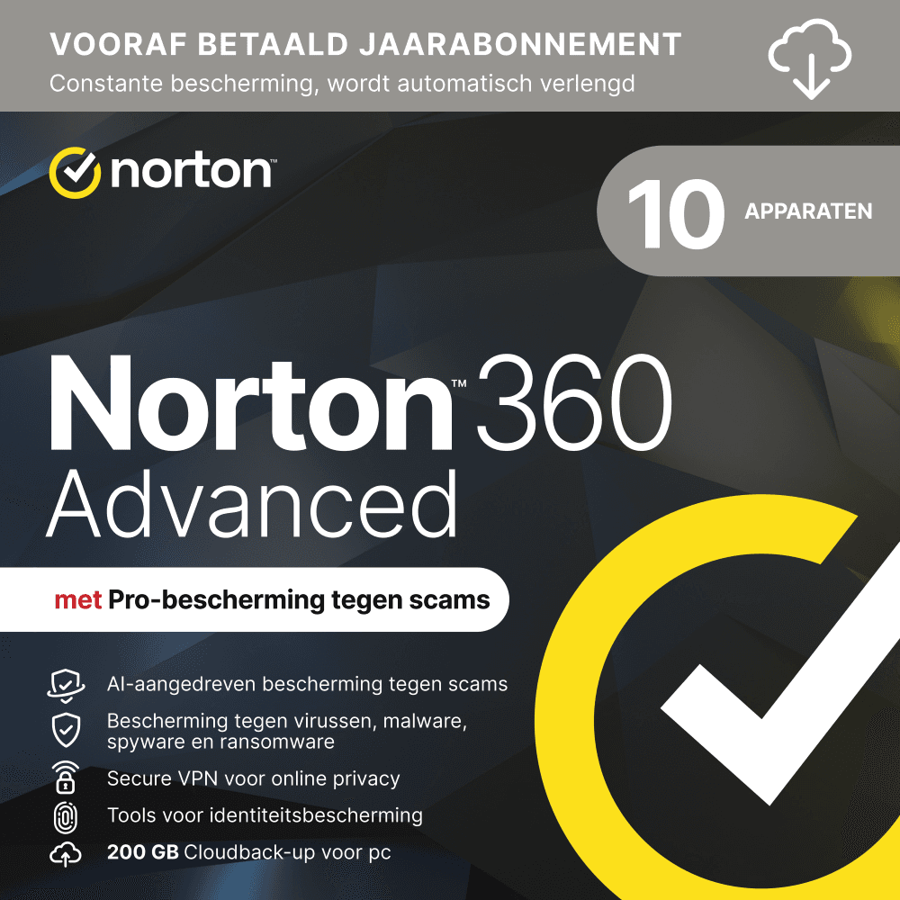 Norton 360 Advanced Antivirus 1j 10 apparaten