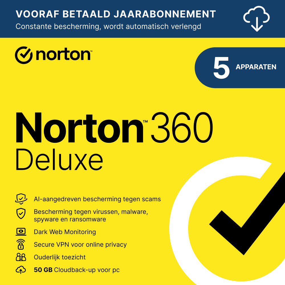 Norton 360 Deluxe Antivirus 1j 5 apparaten