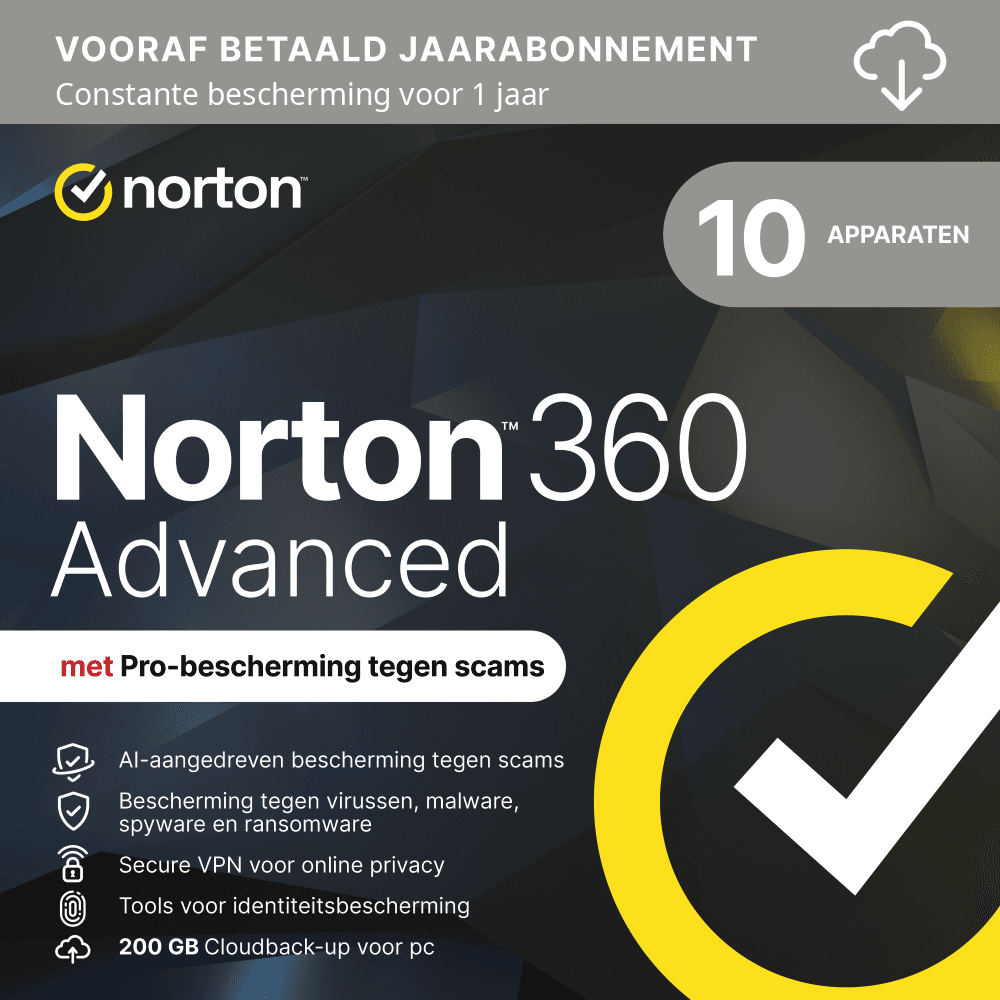 Norton 360 Advanced Antivirus 1j 10 apparaten